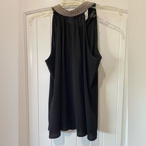 Worthington Black Sleeveless Top with Silver Accents